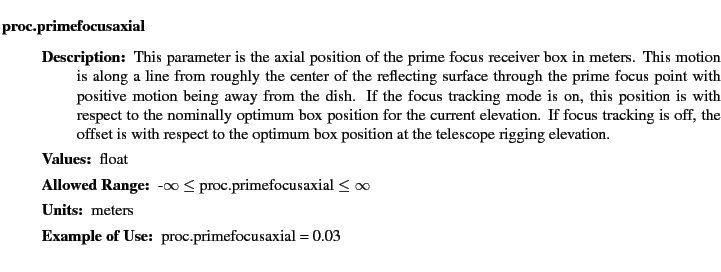$\textstyle \parbox{6.25in}{
\begin{description}
\item [proc.primefocusaxial]&nbsp;...
...nge:]
\item[YGOR to GO mapping:]
}{}
\end{description} \end{description}}$