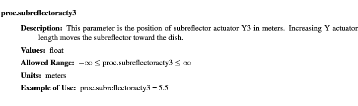 $\textstyle \parbox{6.25in}{
\begin{description}
\item [proc.subreflectoracty3...
...nge:]
\item[YGOR to GO mapping:]
}{}
\end{description} \end{description}}$