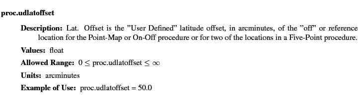 $\textstyle \parbox{6.25in}{
\begin{description}
\item [proc.udlatoffset]&nbsp;&nbsp;&nbsp;
...
...nge:]
\item[YGOR to GO mapping:]
}{}
\end{description} \end{description}}$