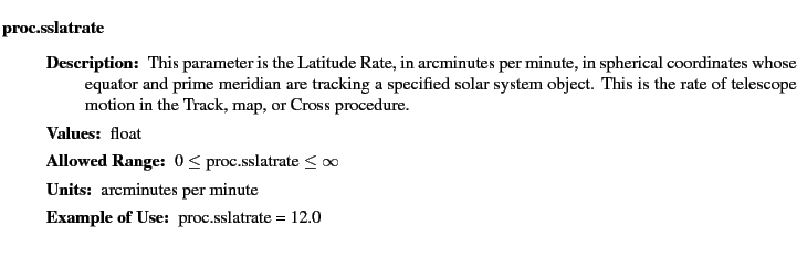 $\textstyle \parbox{6.25in}{
\begin{description}
\item [proc.sslatrate]~~~
\...
...nge:]
\item[YGOR to GO mapping:]
}{}
\end{description} \end{description}}$