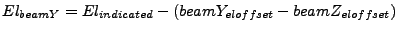 $\displaystyle El_{beamY} = El_{indicated} - (beamY_{el offset} - beamZ_{el offset})$