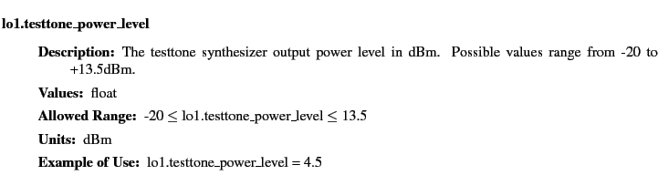 $\textstyle \parbox{6.25in}{
\begin{description}
\item [lo1.testtone\_power\_l...
...nge:]
\item[YGOR to GO mapping:]
}{}
\end{description} \end{description}}$