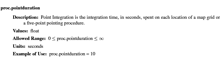 $\textstyle \parbox{6.25in}{
\begin{description}
\item [proc.pointduration]~~~...
...nge:]
\item[YGOR to GO mapping:]
}{}
\end{description} \end{description}}$