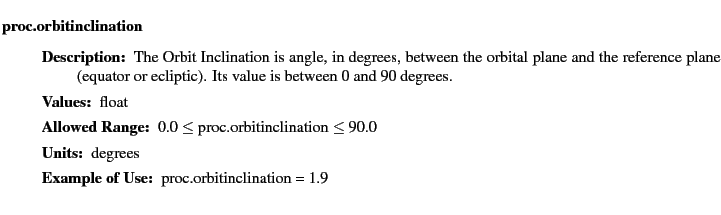 $\textstyle \parbox{6.25in}{
\begin{description}
\item [proc.orbitinclination]...
...nge:]
\item[YGOR to GO mapping:]
}{}
\end{description} \end{description}}$
