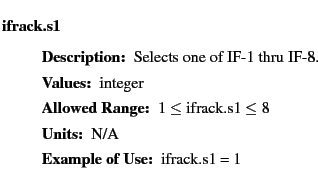 $\textstyle \parbox{6.25in}{
\begin{description}
\item [ifrack.s1]~~~
\begin...
...nge:]
\item[YGOR to GO mapping:]
}{}
\end{description} \end{description}}$
