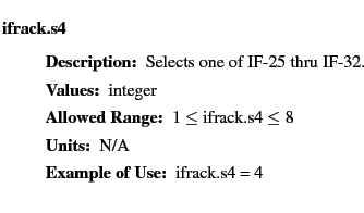$\textstyle \parbox{6.25in}{
\begin{description}
\item [ifrack.s4]~~~
\begin...
...nge:]
\item[YGOR to GO mapping:]
}{}
\end{description} \end{description}}$