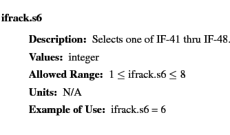 $\textstyle \parbox{6.25in}{
\begin{description}
\item [ifrack.s6]~~~
\begin...
...nge:]
\item[YGOR to GO mapping:]
}{}
\end{description} \end{description}}$
