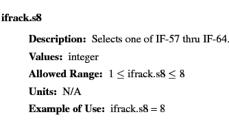 $\textstyle \parbox{6.25in}{
\begin{description}
\item [ifrack.s8]~~~
\begin...
...nge:]
\item[YGOR to GO mapping:]
}{}
\end{description} \end{description}}$