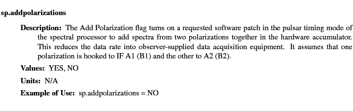 $\textstyle \parbox{6.25in}{
\begin{description}
\item [sp.addpolarizations]~~...
...ues:]
\item[YGOR to GO mapping:]
}{}
\end{description} \end{description}}$