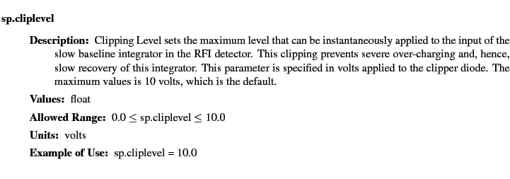 $\textstyle \parbox{6.25in}{
\begin{description}
\item [sp.cliplevel]~~~
\be...
...nge:]
\item[YGOR to GO mapping:]
}{}
\end{description} \end{description}}$