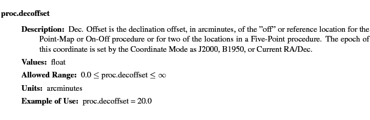 $\textstyle \parbox{6.25in}{
\begin{description}
\item [proc.decoffset]~~~
\...
...nge:]
\item[YGOR to GO mapping:]
}{}
\end{description} \end{description}}$