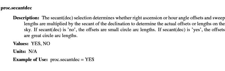 $\textstyle \parbox{6.25in}{
\begin{description}
\item [proc.secantdec]~~~
\b...
...ues:]
\item[YGOR to GO mapping:]
}{}
\end{description} \end{description}}$