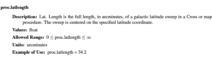 $\textstyle \parbox{6.25in}{
\begin{description}
\item [proc.latlength]~~~
\...
...nge:]
\item[YGOR to GO mapping:]
}{}
\end{description} \end{description}}$