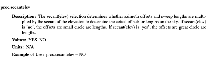 $\textstyle \parbox{6.25in}{
\begin{description}
\item [proc.secantelev]~~~
\...
...ues:]
\item[YGOR to GO mapping:]
}{}
\end{description} \end{description}}$