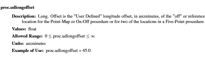 $\textstyle \parbox{6.25in}{
\begin{description}
\item [proc.udlongoffset]~~~ ...
...nge:]
\item[YGOR to GO mapping:]
}{}
\end{description} \end{description}}$