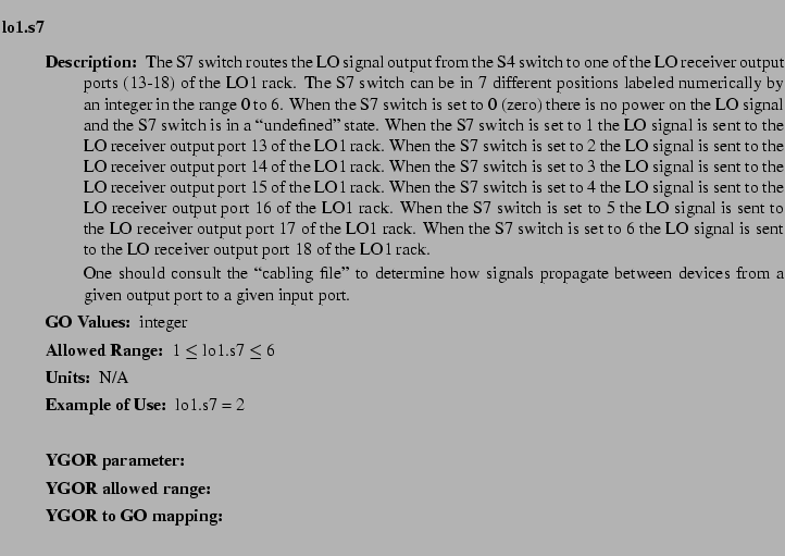 $\textstyle \parbox{6.25in}{
\begin{description}
\item [lo1.s7]   
\begin{de...
...nge:]
\item[YGOR to GO mapping:]
}{}
\end{description} \end{description}}$