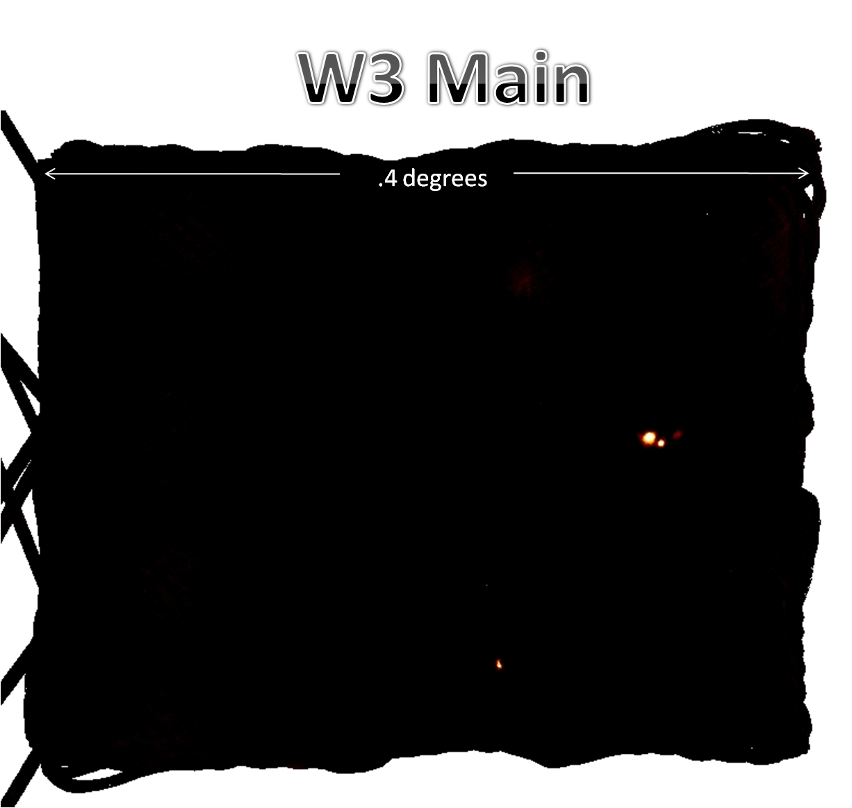 MUSTANG+GBT 3mm Map of the W3 region, 0.4 deg x 0.3 deg