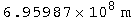 6.95987*10^8 m