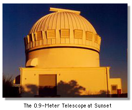 The 0.9 meter optical telescope at Kitt Peak National Observatory west of Tucson AZ