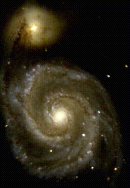 A picture of a spiral galaxy (M51)