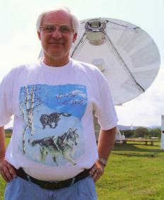 Rob Welsh at the 45 foot Green Bank Earth Station