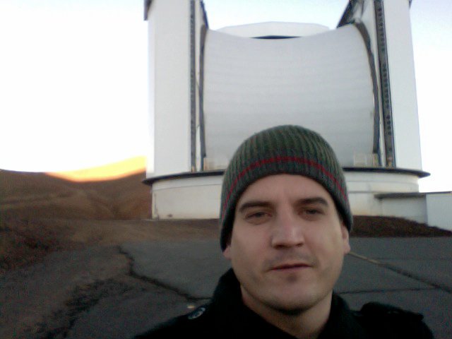 Larry Morgan in front of the JCMT