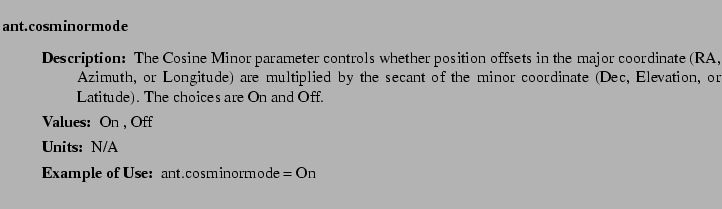 $\textstyle \parbox{6.25in}{
\begin{description}
\item [ant.cosminormode]~~~
...
...ues:]
\item[YGOR to GO mapping:]
}{}
\end{description} \end{description}}$