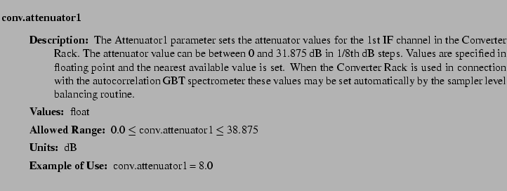 $\textstyle \parbox{6.25in}{
\begin{description}
\item [conv.attenuator1]~~~
...
...nge:]
\item[YGOR to GO mapping:]
}{}
\end{description} \end{description}}$