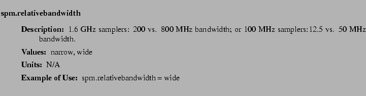 $\textstyle \parbox{6.25in}{
\begin{description}
\item [spm.relativebandwidth]...
...ues:]
\item[YGOR to GO mapping:]
}{}
\end{description} \end{description}}$
