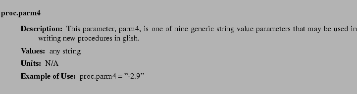 $\textstyle \parbox{6.25in}{
\begin{description}
\item [proc.parm4]~~~
\begin...
...ues:]
\item[YGOR to GO mapping:]
}{}
\end{description} \end{description}}$
