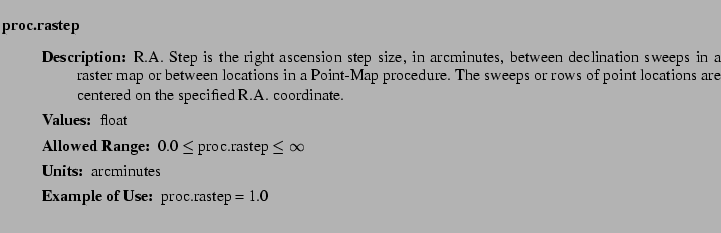 $\textstyle \parbox{6.25in}{
\begin{description}
\item [proc.rastep]~~~
\beg...
...nge:]
\item[YGOR to GO mapping:]
}{}
\end{description} \end{description}}$