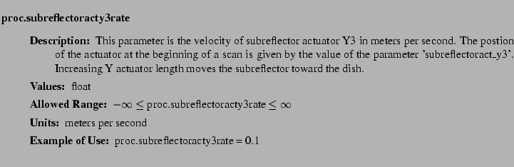 $\textstyle \parbox{6.25in}{
\begin{description}
\item [proc.subreflectoracty3...
...nge:]
\item[YGOR to GO mapping:]
}{}
\end{description} \end{description}}$