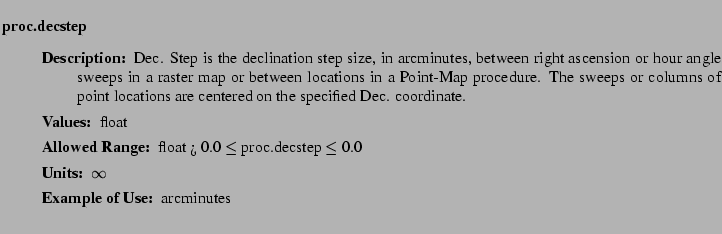 $\textstyle \parbox{6.25in}{
\begin{description}
\item [proc.decstep]~~~
\be...
...nge:]
\item[YGOR to GO mapping:]
}{}
\end{description} \end{description}}$