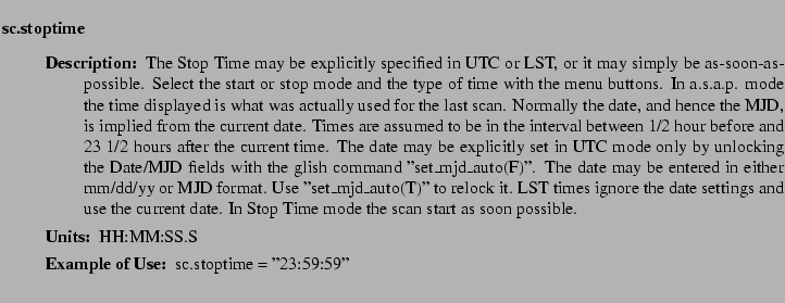 $\textstyle \parbox{6.25in}{
\begin{description}
\item [sc.stoptime]~~~
\beg...
...ter:]
\item[YGOR to GO mapping:]
}{}
\end{description} \end{description}}$