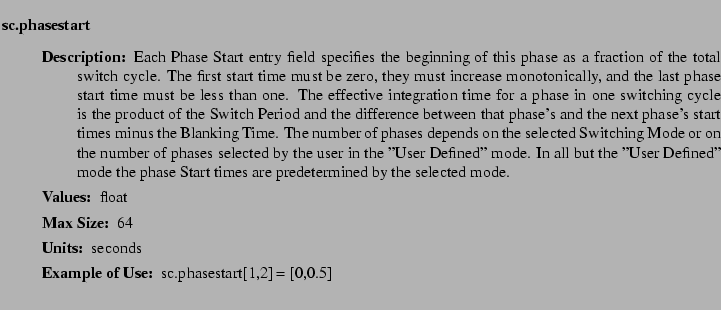 $\textstyle \parbox{6.25in}{
\begin{description}
\item [sc.phasestart]~~~
\b...
...r:]
\item[YGOR to GO mapping:]
}{}
\end{description} \end{description}
}$