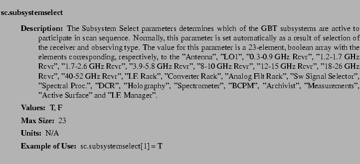 $\textstyle \parbox{6.25in}{
\begin{description}
\item [sc.subsystemselect]~~~...
...ues:]
\item[YGOR to GO mapping:]
}{}
\end{description} \end{description}}$
