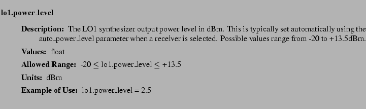 $\textstyle \parbox{6.25in}{
\begin{description}
\item [lo1.power\_level]~~~
...
...nge:]
\item[YGOR to GO mapping:]
}{}
\end{description} \end{description}}$