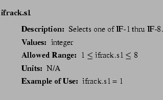 $\textstyle \parbox{6.25in}{
\begin{description}
\item [ifrack.s1]~~~
\begin...
...nge:]
\item[YGOR to GO mapping:]
}{}
\end{description} \end{description}}$