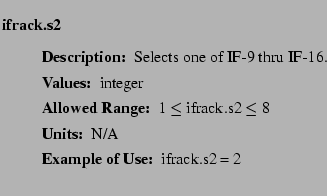$\textstyle \parbox{6.25in}{
\begin{description}
\item [ifrack.s2]~~~
\begin...
...nge:]
\item[YGOR to GO mapping:]
}{}
\end{description} \end{description}}$