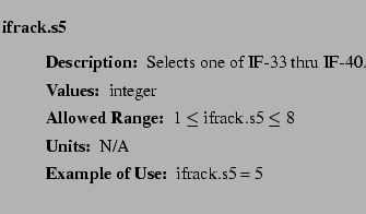 $\textstyle \parbox{6.25in}{
\begin{description}
\item [ifrack.s5]~~~
\begin...
...nge:]
\item[YGOR to GO mapping:]
}{}
\end{description} \end{description}}$