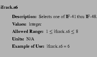 $\textstyle \parbox{6.25in}{
\begin{description}
\item [ifrack.s6]~~~
\begin...
...nge:]
\item[YGOR to GO mapping:]
}{}
\end{description} \end{description}}$