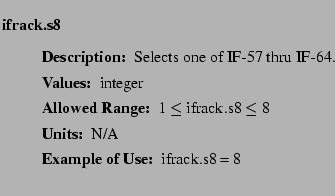 $\textstyle \parbox{6.25in}{
\begin{description}
\item [ifrack.s8]~~~
\begin...
...nge:]
\item[YGOR to GO mapping:]
}{}
\end{description} \end{description}}$