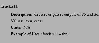 $\textstyle \parbox{6.25in}{
\begin{description}
\item [ifrack.s11]~~~
\begin...
...ues:]
\item[YGOR to GO mapping:]
}{}
\end{description} \end{description}}$