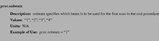 $\textstyle \parbox{6.25in}{
\begin{description}
\item [proc.onbeam]~~~
\begi...
...ues:]
\item[YGOR to GO mapping:]
}{}
\end{description} \end{description}}$