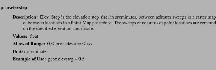 $\textstyle \parbox{6.25in}{
\begin{description}
\item [proc.elevstep]~~~
\b...
...nge:]
\item[YGOR to GO mapping:]
}{}
\end{description} \end{description}}$