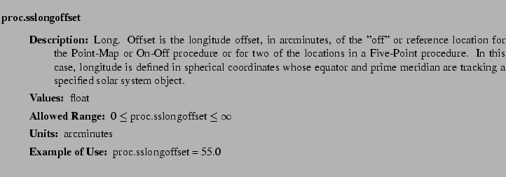 $\textstyle \parbox{6.25in}{
\begin{description}
\item [proc.sslongoffset]~~~ ...
...nge:]
\item[YGOR to GO mapping:]
}{}
\end{description} \end{description}}$