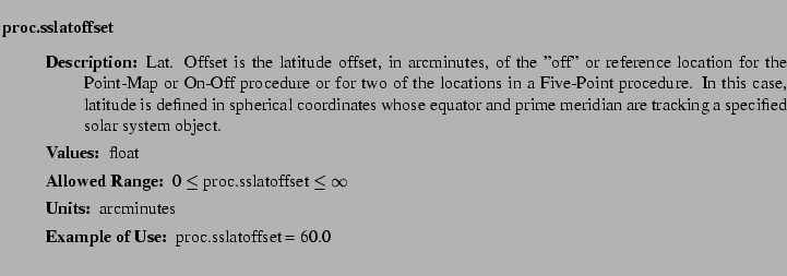 $\textstyle \parbox{6.25in}{
\begin{description}
\item [proc.sslatoffset]~~~
...
...nge:]
\item[YGOR to GO mapping:]
}{}
\end{description} \end{description}}$