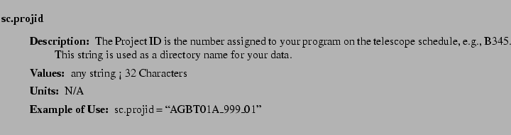 $\textstyle \parbox{6.25in}{
\begin{description}
\item [sc.projid]~~~
\begin{...
...ues:]
\item[YGOR to GO mapping:]
}{}
\end{description} \end{description}}$